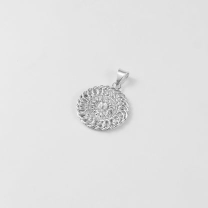 Mystic Whorl Pendant - An elegant 925 sterling silver pendant by GetTheJuice, featuring a mesmerizing spiral design that symbolizes mystery and allure, adding a touch of enigmatic beauty to any look.