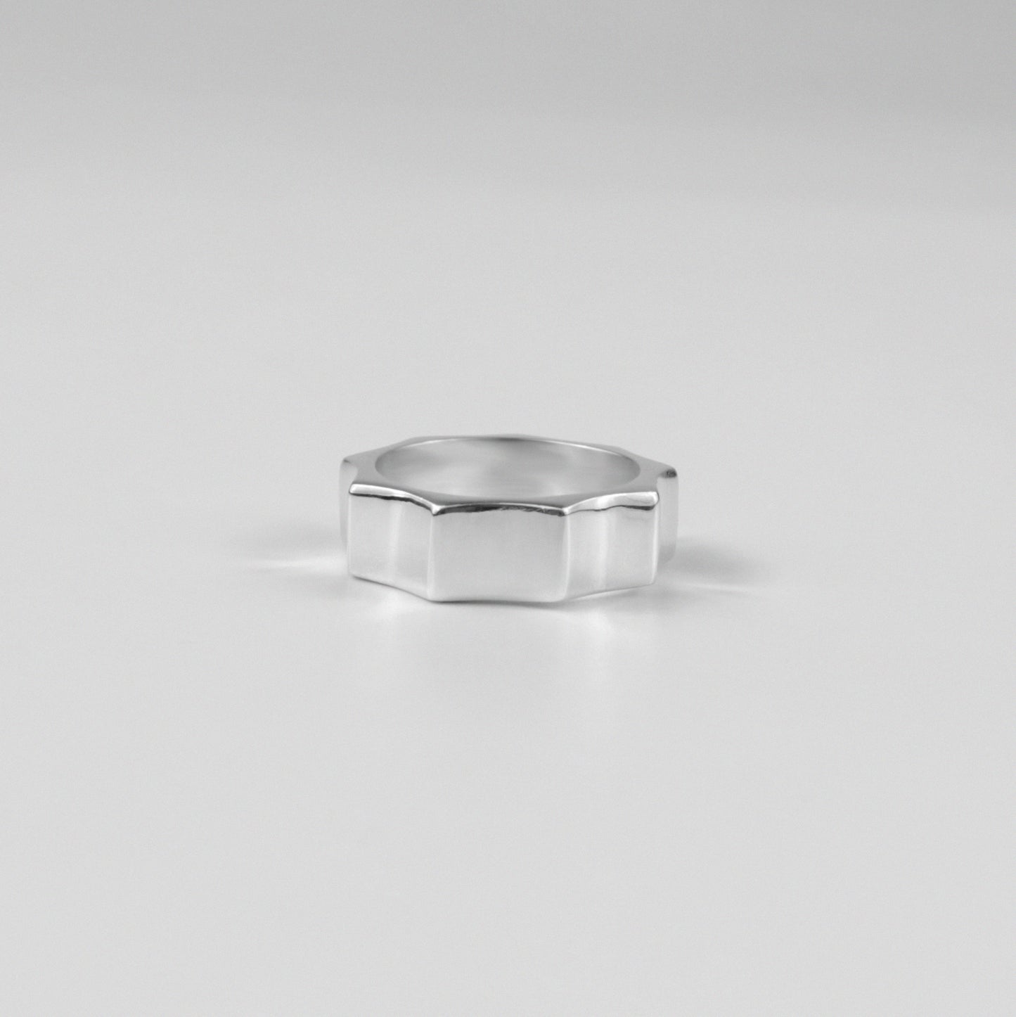 Sterling silver ring stamped '925,' featuring a strong, modern bolt-inspired band design, named 'BoltBand Ring.