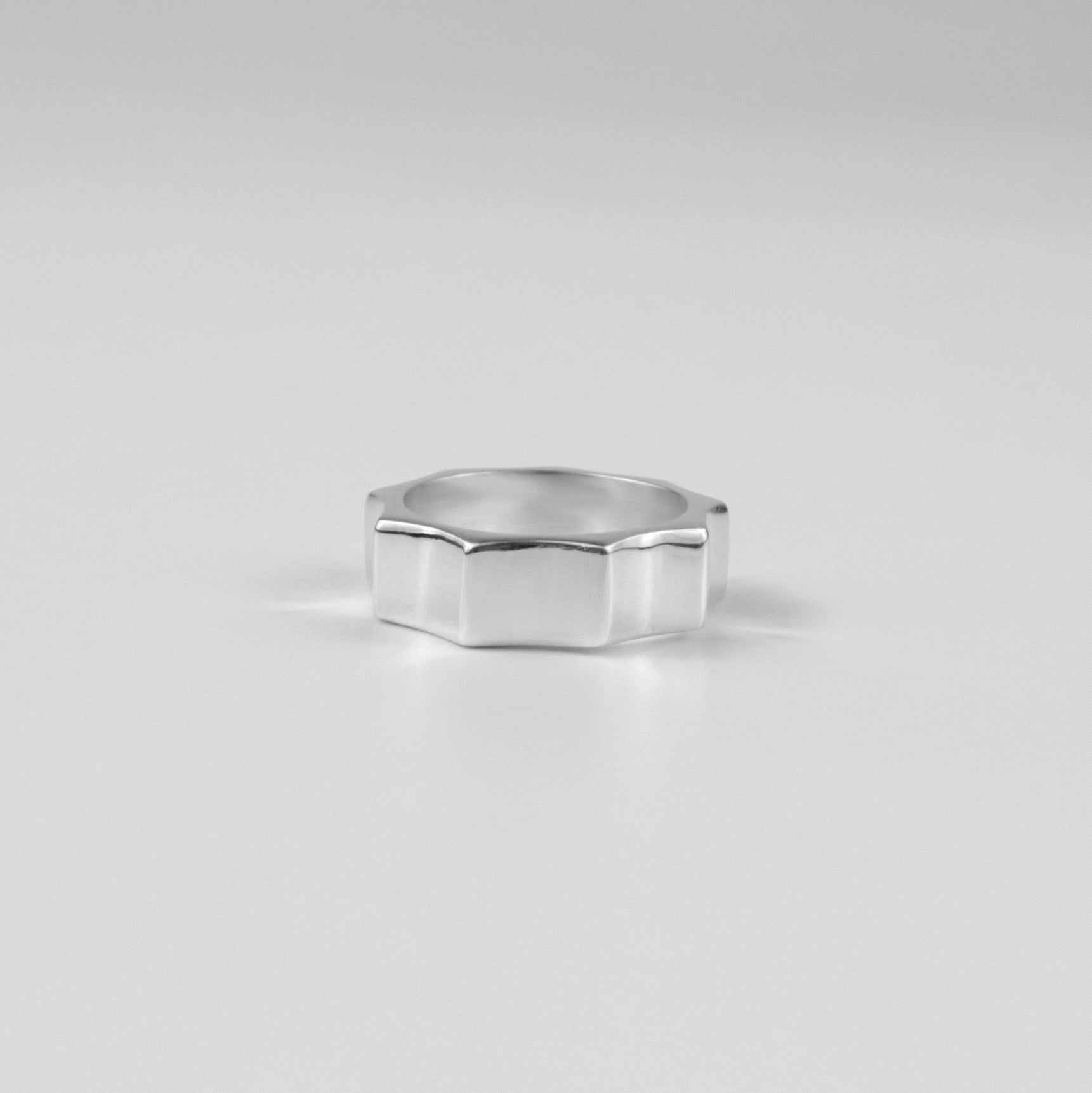 Sterling silver ring stamped '925,' featuring a strong, modern bolt-inspired band design, named 'BoltBand Ring.