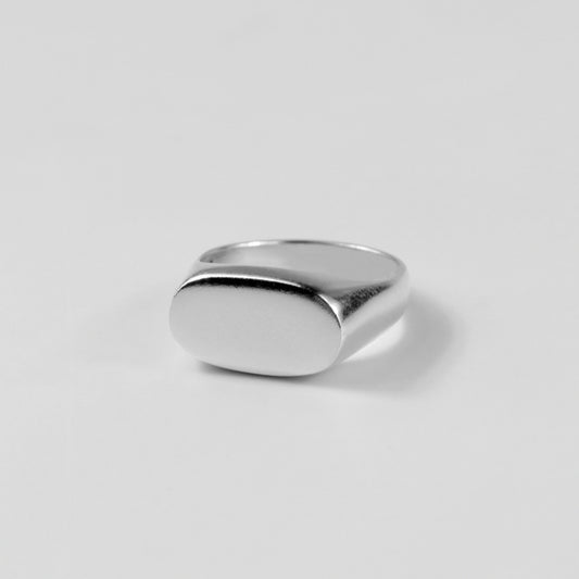 Sterling silver ring stamped '925,' featuring a minimalist design, named 'CleanSlate Ring.