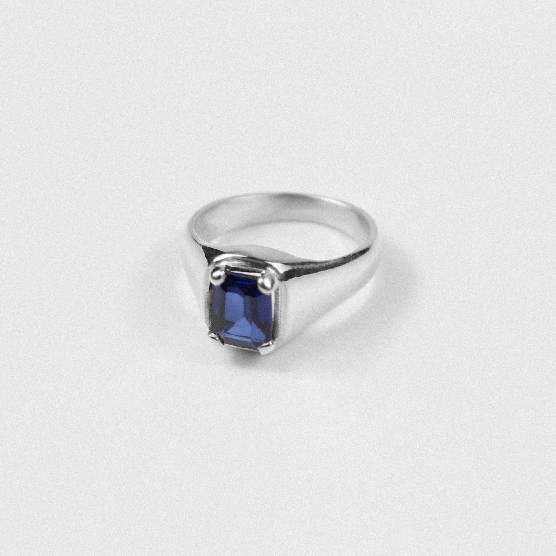 Sterling silver ring stamped '925,' featuring a bold, cobalt-colored design, named 'Cobalt Ring.