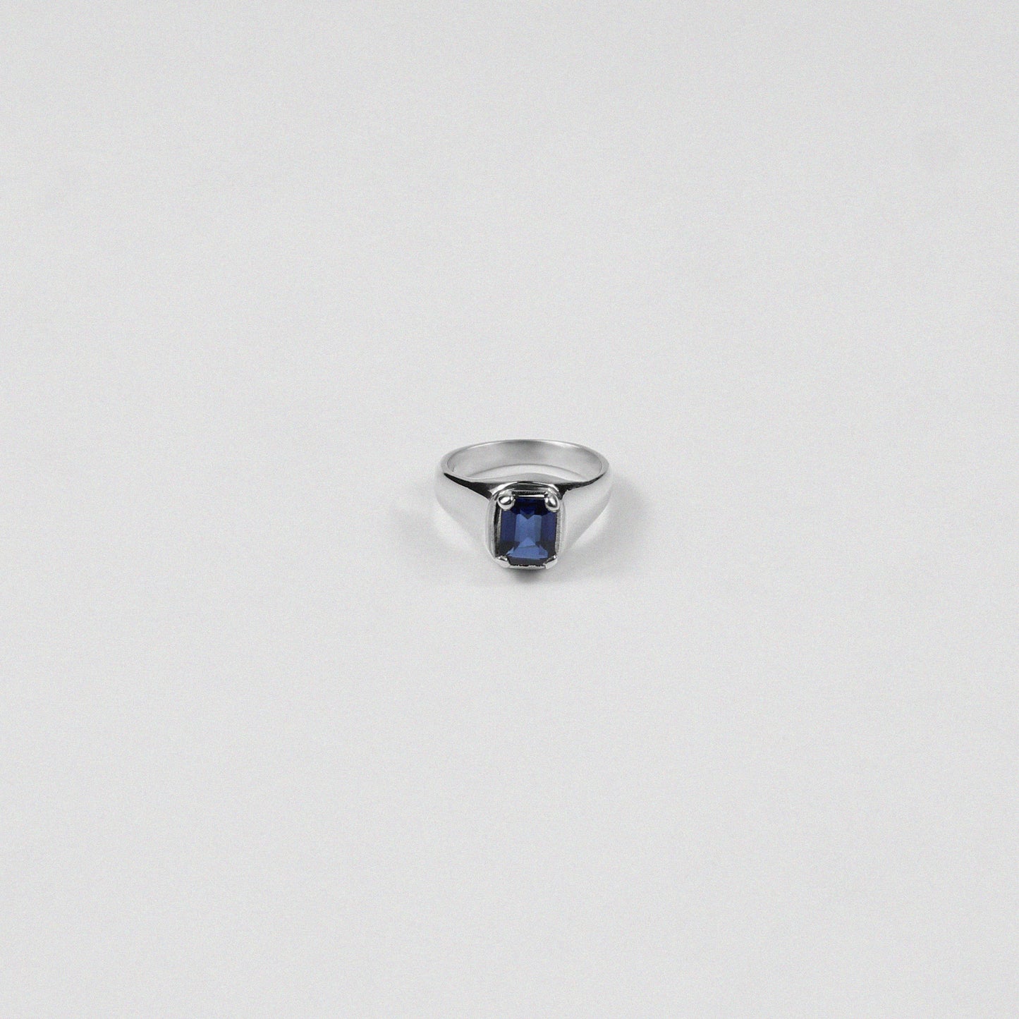 Sterling silver ring stamped '925,' featuring a bold, cobalt-colored design, named 'Cobalt Ring.