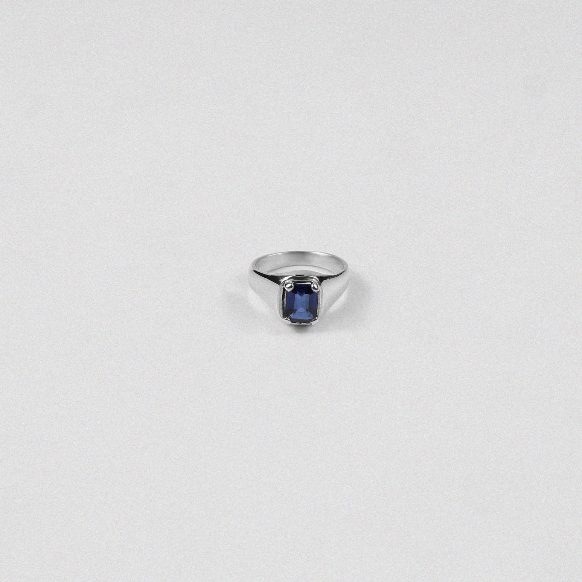 Sterling silver ring stamped '925,' featuring a bold, cobalt-colored design, named 'Cobalt Ring.