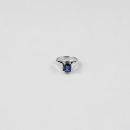 Sterling silver ring stamped '925,' featuring a bold, cobalt-colored design, named 'Cobalt Ring.