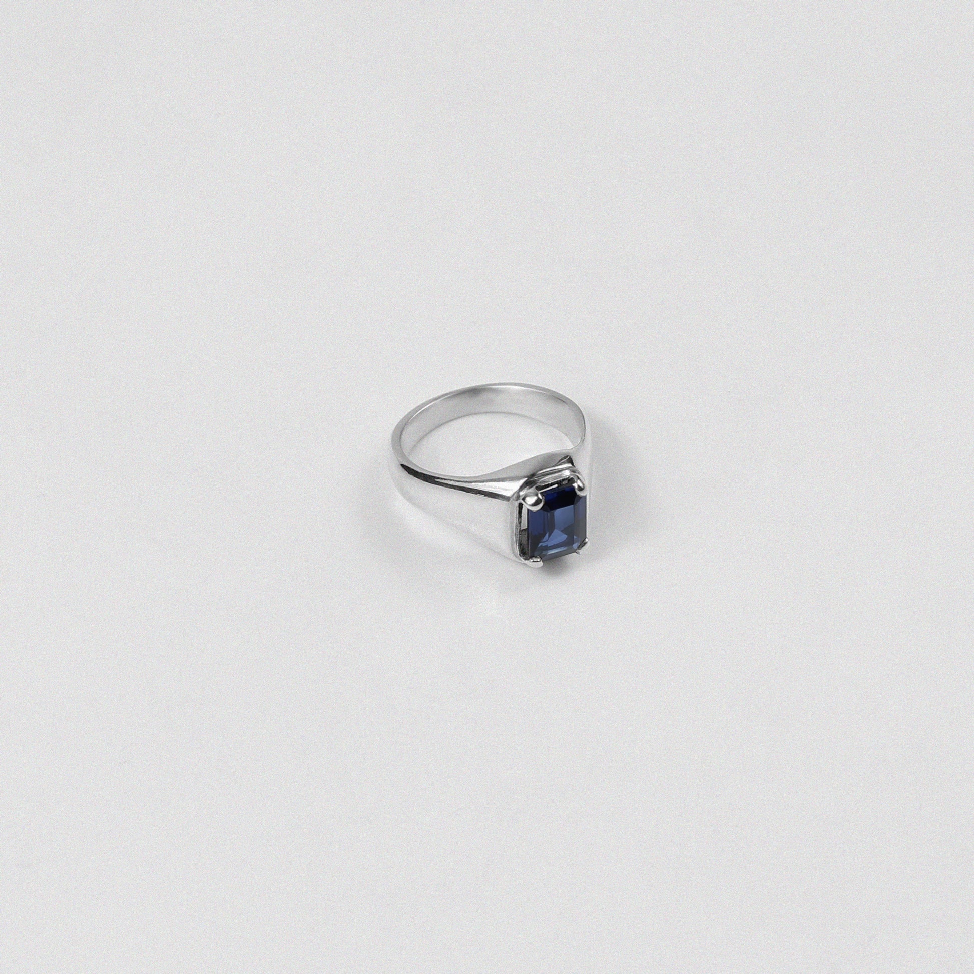 Sterling silver ring stamped '925,' featuring a bold, cobalt-colored design, named 'Cobalt Ring.