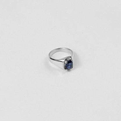 Sterling silver ring stamped '925,' featuring a bold, cobalt-colored design, named 'Cobalt Ring.