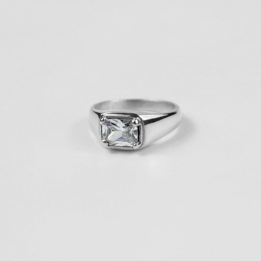 925 sterling silver ring with a frosted texture, offering a sleek and modern design, named 'Frost Ring.