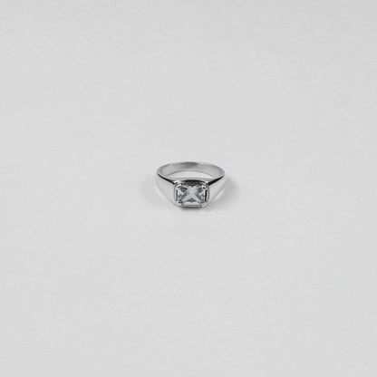 925 sterling silver ring with a frosted texture, offering a sleek and modern design, named 'Frost Ring.