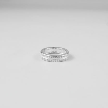 Minimalistic and elegant 925 sterling silver band ring named 'Lucent.' Its design reflects timeless simplicity and understated sophistication, perfect for everyday wear or special occasions.