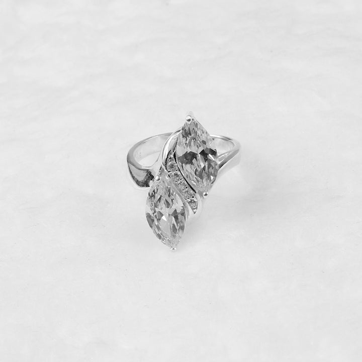Marquise Majesty Ring crafted in 925 sterling silver, showcasing a regal marquise-inspired design that exudes timeless elegance.