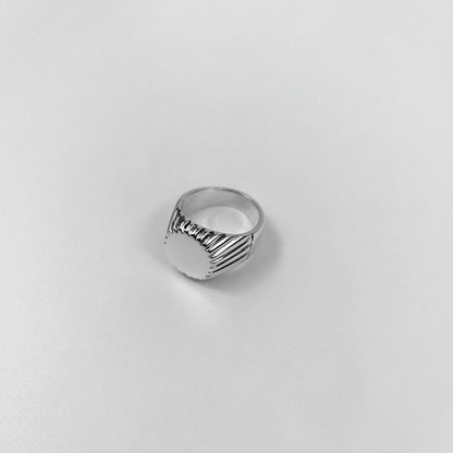 "925 sterling silver signet ring featuring a bold, minimalist design, inspired by Norwegian style, named 'Norwegian Signet Ring.'"