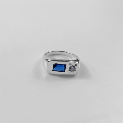 Sapphire & Crystal Fusion Ring