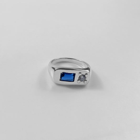 Sapphire & Crystal Fusion Ring