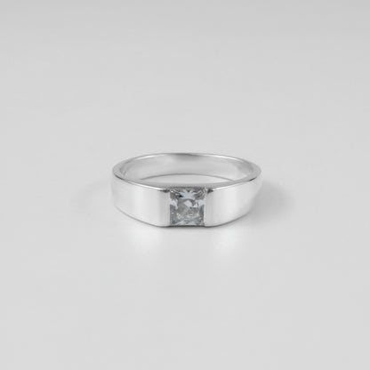 925 sterling silver ring featuring a radiant white gemstone design, named 'White Radiance Ring.