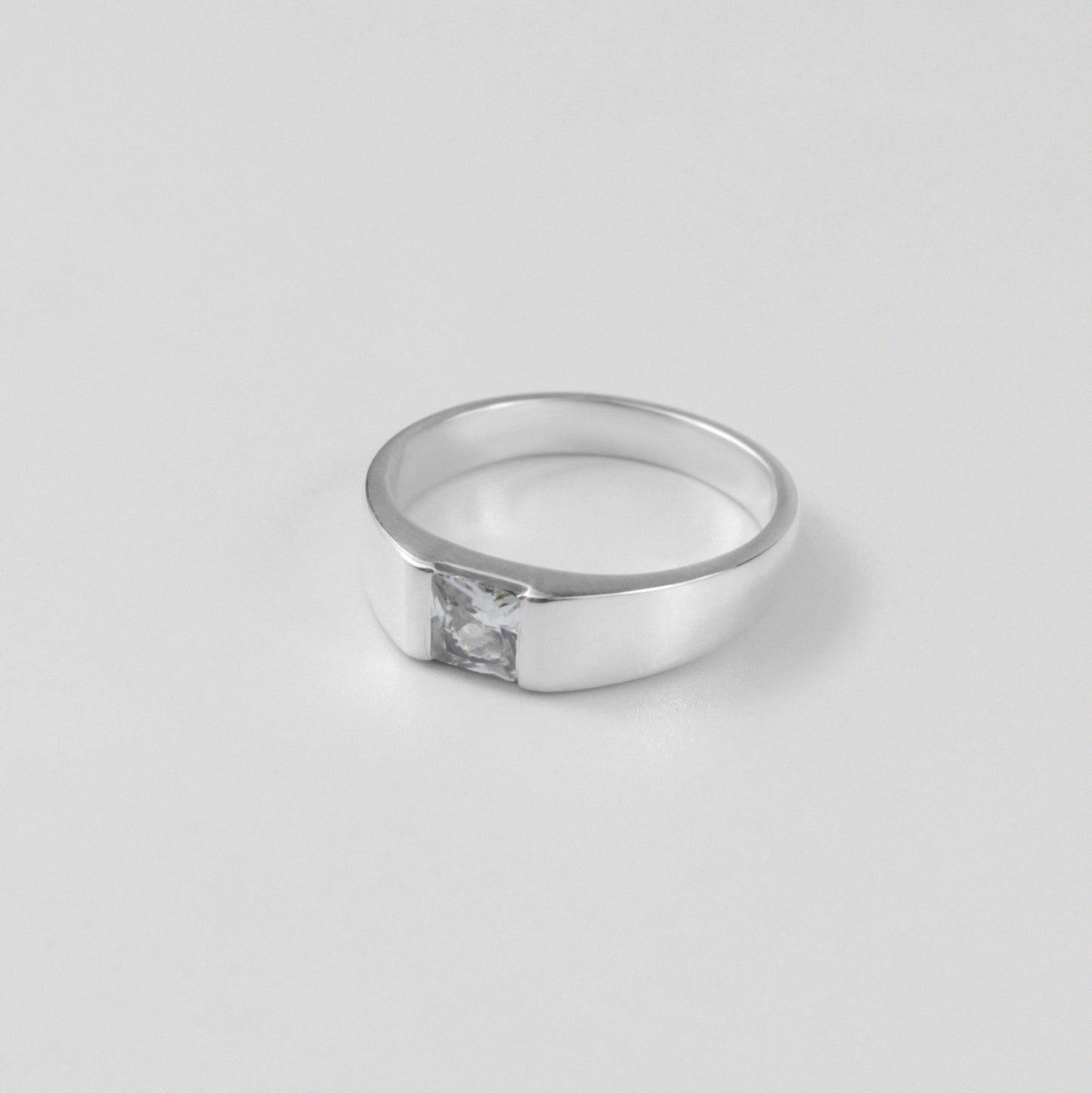 925 sterling silver ring featuring a radiant white gemstone design, named 'White Radiance Ring.