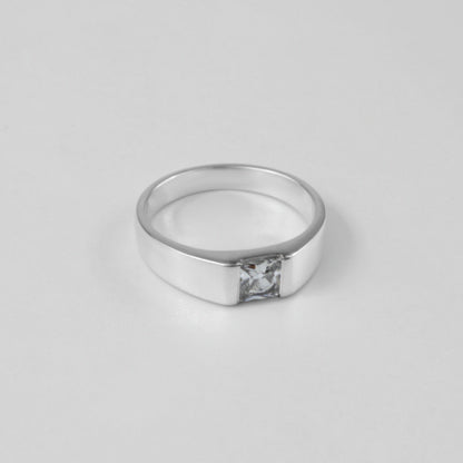 925 sterling silver ring featuring a radiant white gemstone design, named 'White Radiance Ring.