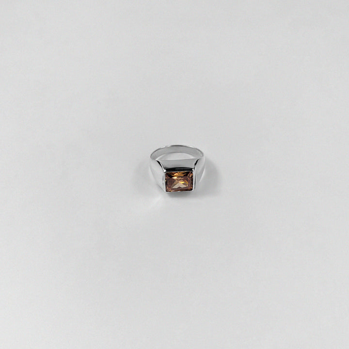 925 sterling silver ring featuring a striking yellow gemstone, named 'Yellowstone Ring.