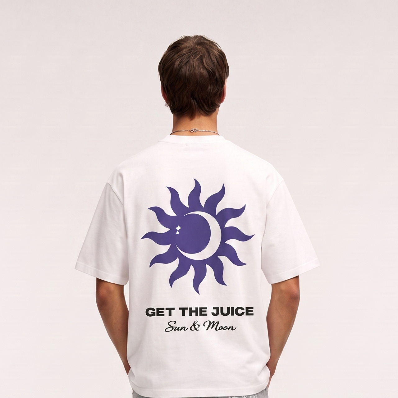Sun & Moon Graphic White Oversized