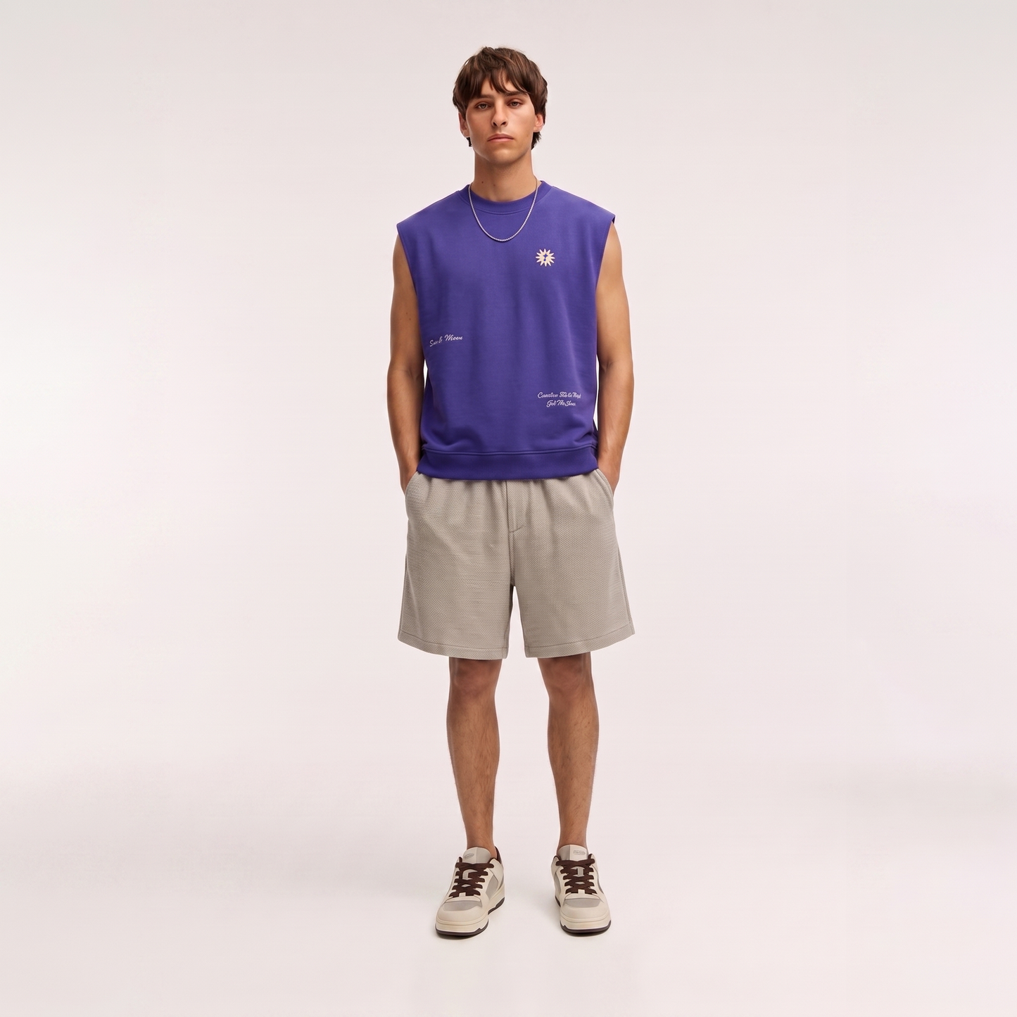 Textured Drawstring Shorts (Khaki)