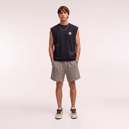 Gray textured shorts