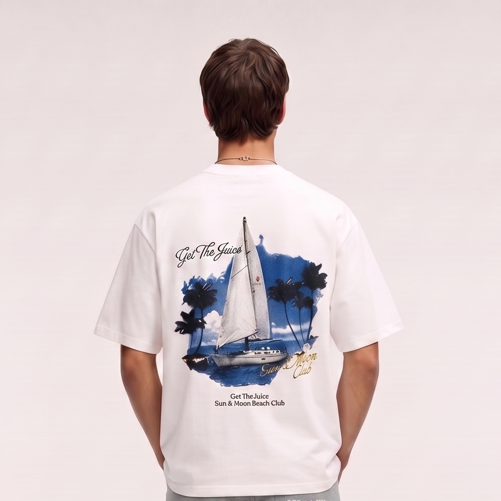 Sun & Moon Beach Club Boxy Tee (White)