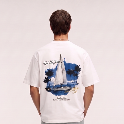 Sun & Moon Beach Club Boxy Tee (White)