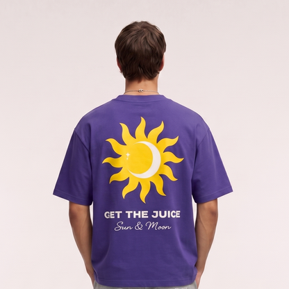 Sun & Moon Graphic Purple Oversized