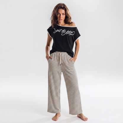 Black off shoulder top