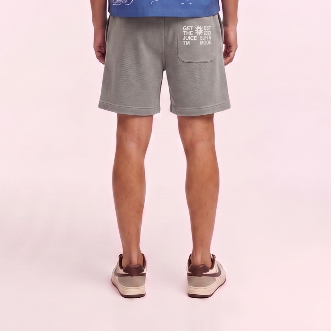 Gray textured shorts