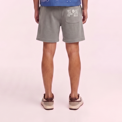 Gray textured shorts