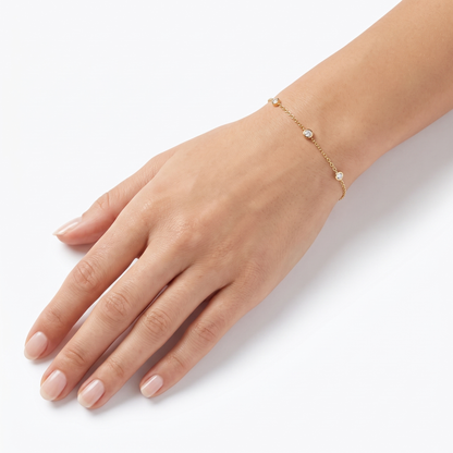 Triple Spark Sterling Silver Lab-Grown Diamond Bracelet