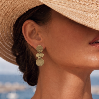 Solstice Tiered Disc Earrings