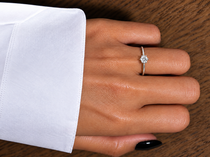 Aria Solitaire Sterling Silver Lab-Grown Diamond Ring