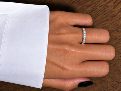Seamless Sterling Silver Lab-Grown Diamond Ring