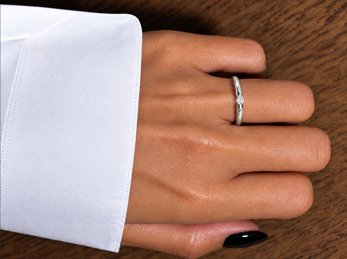 Victoria Sterling Silver Lab-Grown Diamond Ring