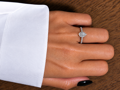 Teardrop Sterling Silver Lab-Grown Diamond Ring