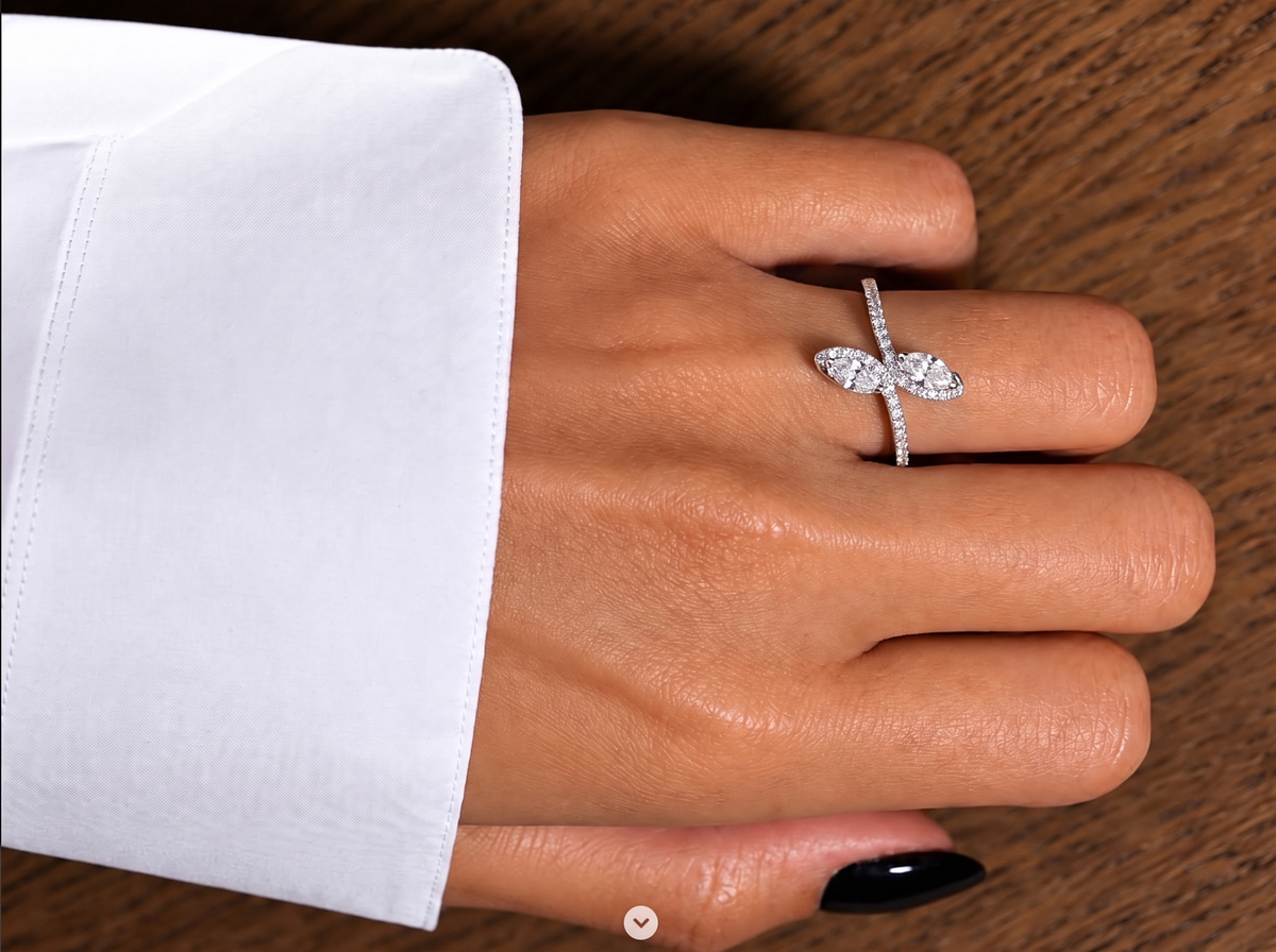 Bloom Duo Sterling Silver Lab-Grown Diamond Ring