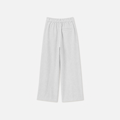 Off-White Textured Wide-Leg Pants