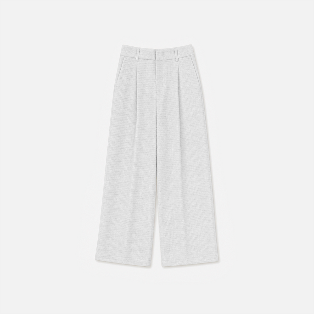 Off-White Textured Wide-Leg Pants